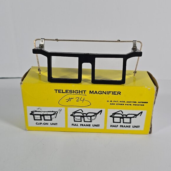 Telesight Magnifier Clip On Magnifying Glasses Vintage USA Tele Sight 2X Jeweler - Picture 1 of 12